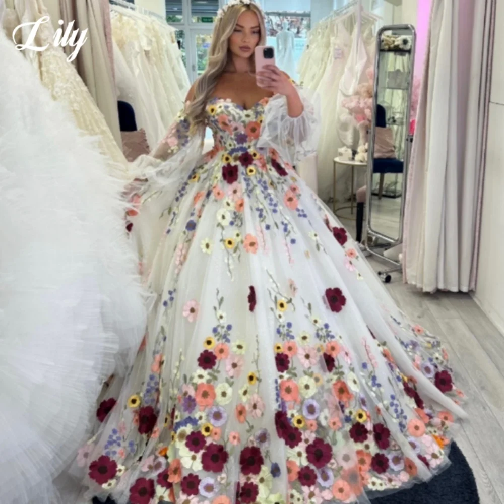 فساتين حفلة موسيقية أنيقة على الطراز الرعوي من Lily على شكل قلب بدون ظهر مزينة بفساتين سهرة على شكل حرف a فستان رسمي مخصص
