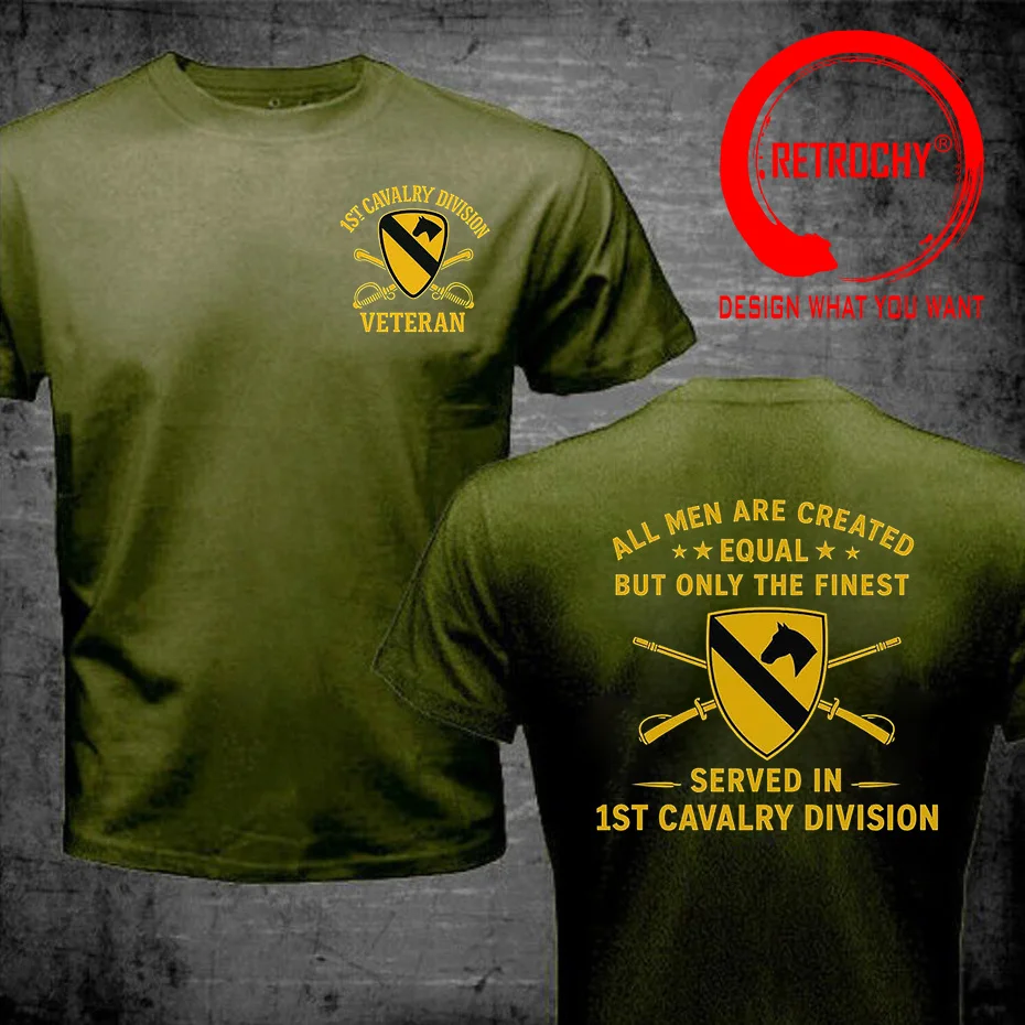 Served In 1st Cavalry Division Veteran T Shirt US Army Airborne Fashion Trendy Casual Clothing Stylish Tee Shirt Leisure T-Shirt