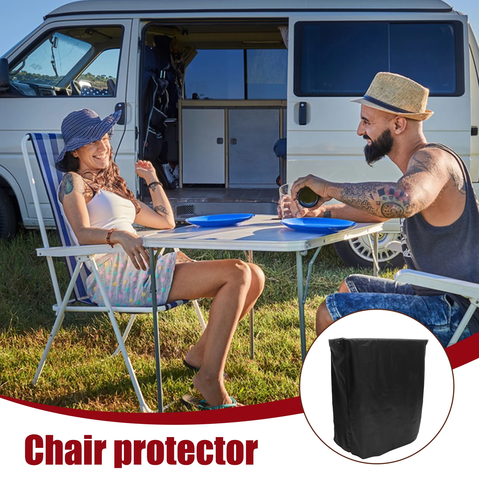 

Folding Chair Cover Outdoor Waterproof Furniture Covers for Chairs Protective Oxford Cloth Deck