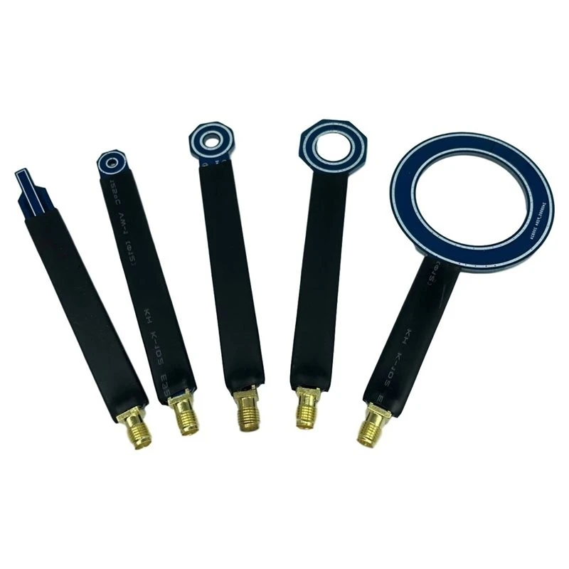 EMC EMI Frequency 9K- 7GHZ Near-Field Probe Set, Male Thread, 5Pcs Half Shield Anti-Interference Near-Field Antenna Kit-ABWO