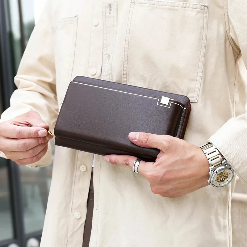 Casual men's Business Wallet PU Card bag Handbag long chmap bags bolsos para hombre sacoches clutch