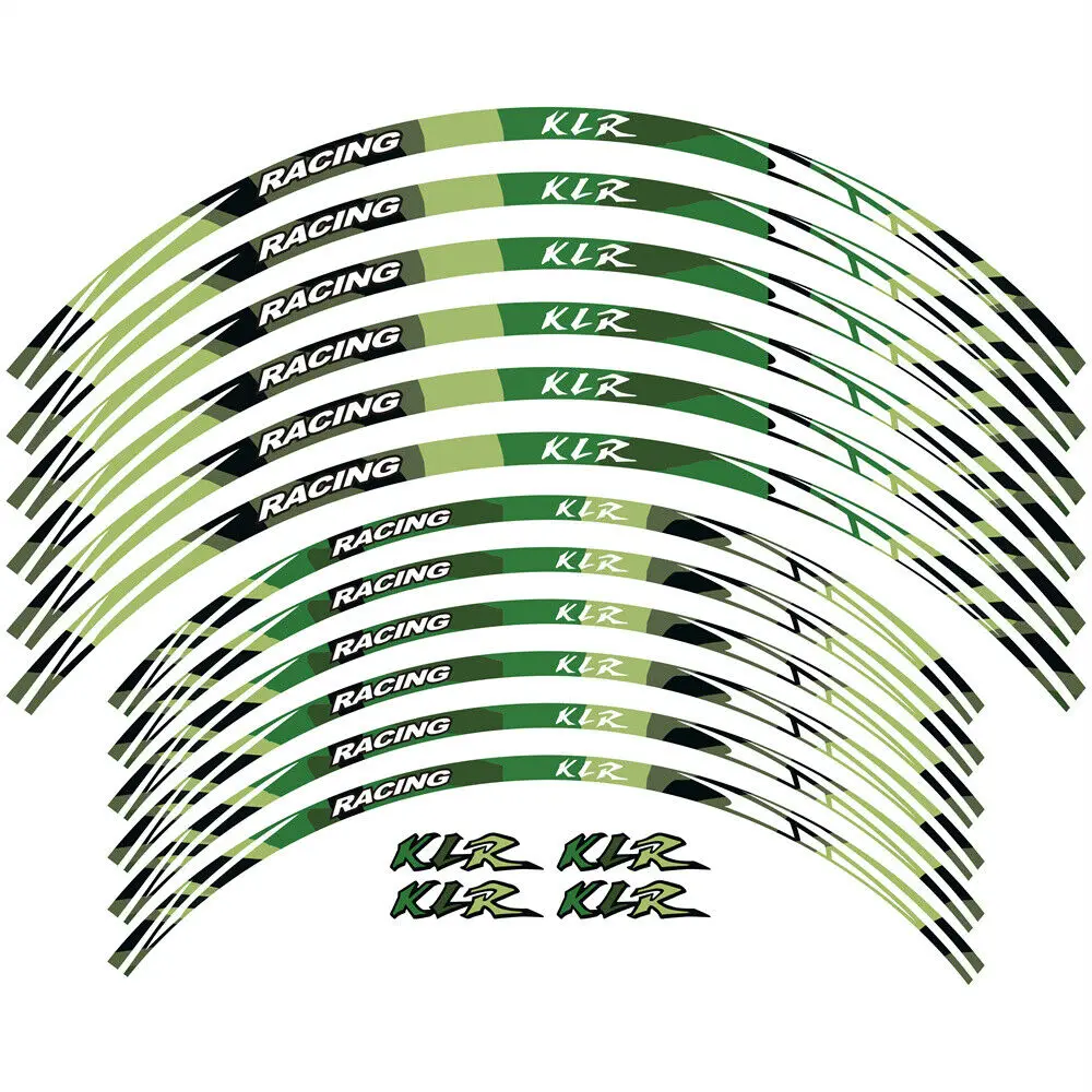 

12 Pcs Motorcycle Reflective Wheel Rim Stripes Sticker Decal For KAWASAKI KLR650 KLR 650 1987-2023