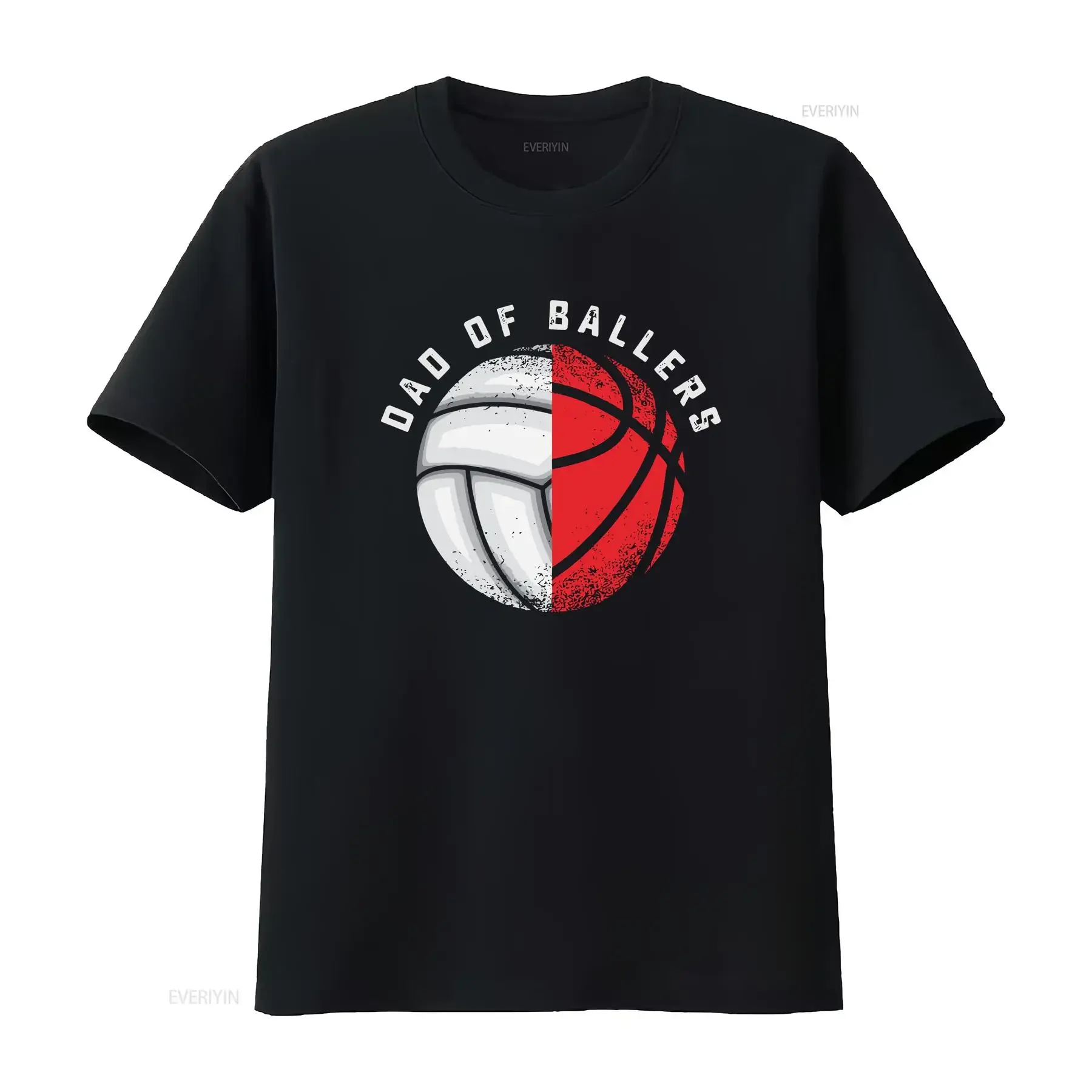 Dad of Ballers T Shirt Volleyball and Basketball  vintage Washed designer clothes Stretched streetwear Breathable