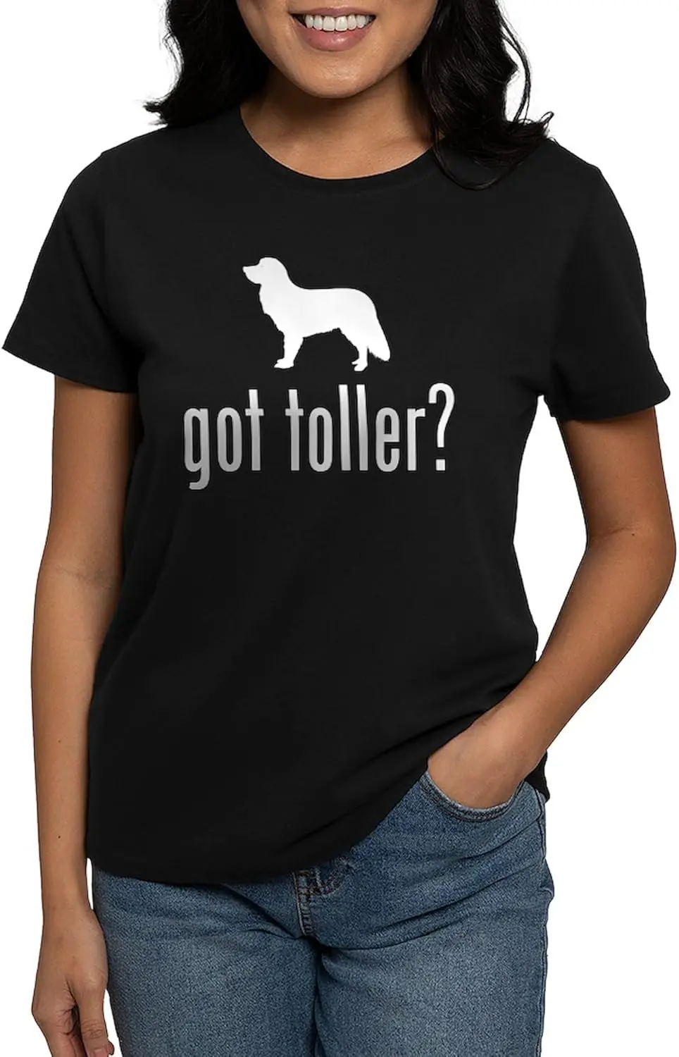 CafePress Nova Scotia Duck Tolling G Copy T Shirt Womens Cotton Dark T-Shirt