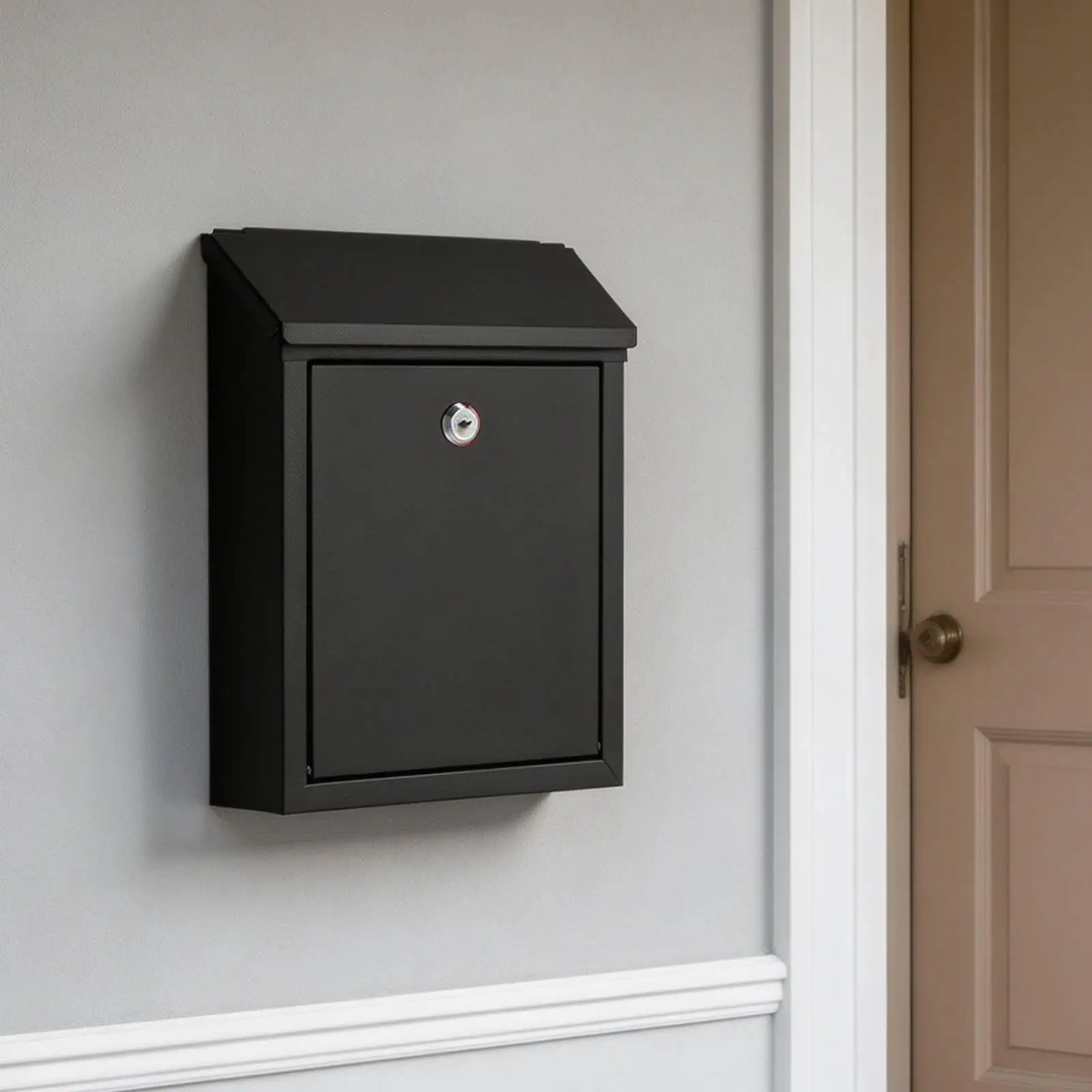 Wall Mount Mailbox for Outside Sturdy School Multipurpose Easily Install Large Capacity Post Box Security Mail Box with Key Lock
