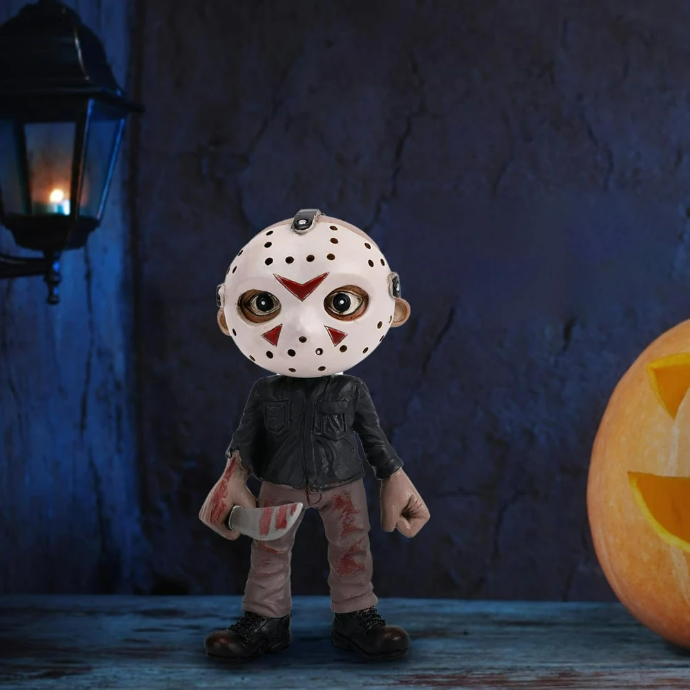 Lyxaof جيسون فورهيس تمثال رعب قناع هالوين حفلة لعب الأدوار الدعائم الكبار هدايا الهالوين لغرفة النوم مكتب شرفة في الهواء الطلق