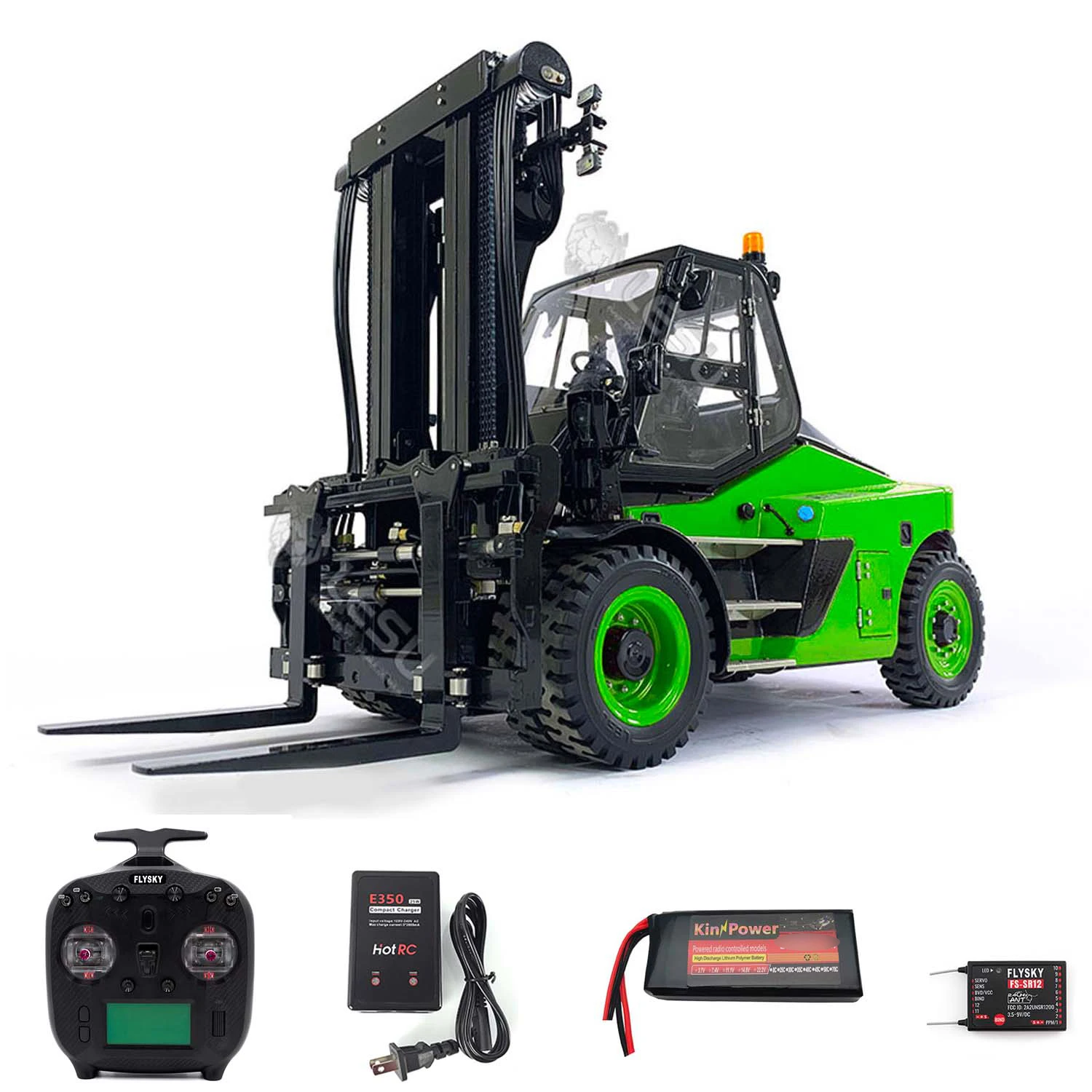 1/14 LESU Metal Remote Control Hydraulic Forklift Aoue-Ld160S for RC Truck Assembled Painted Model Green Toy THZH1471-SMT10