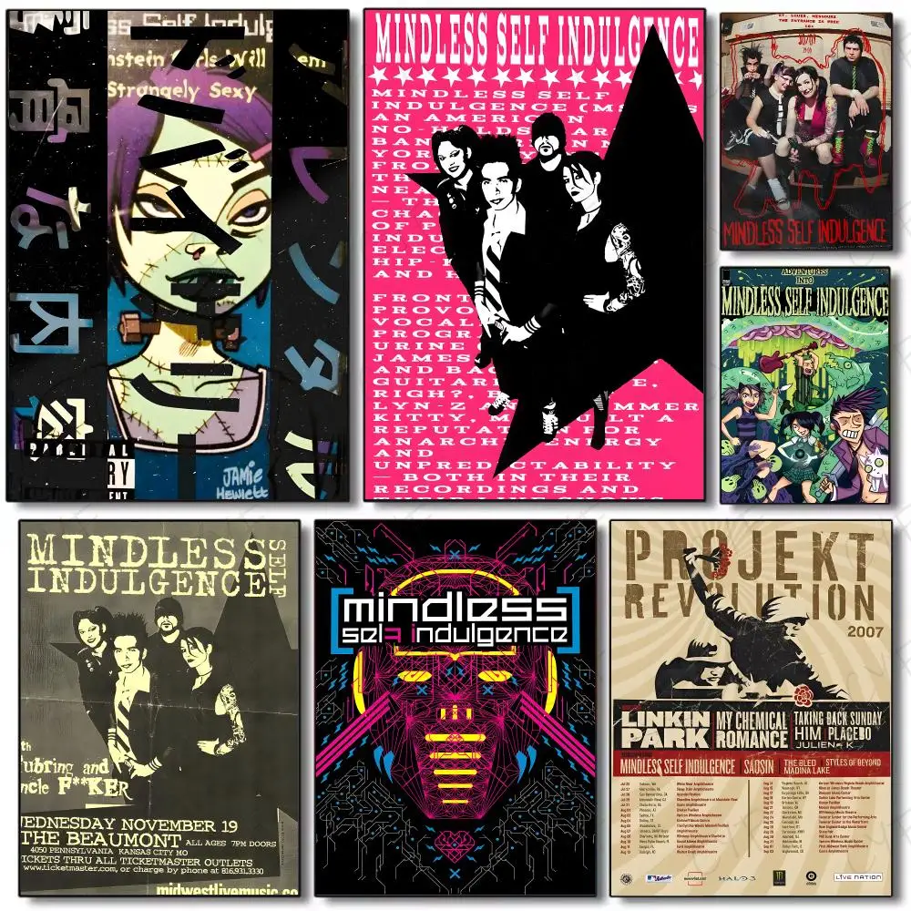 Band Industrial Mindless Self Indulgence Poster Painting Wall Art Mural for Living Room Home Decor and Gifts