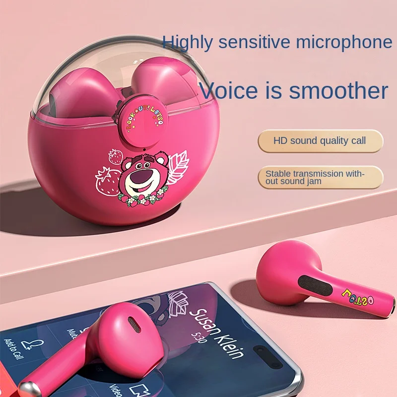 New Disney Q50 Stitch Angel Wireless Bluetooth 5.3 Earphones HiFi Surround Sound Headset Smart Touch Headphone Long Endurance