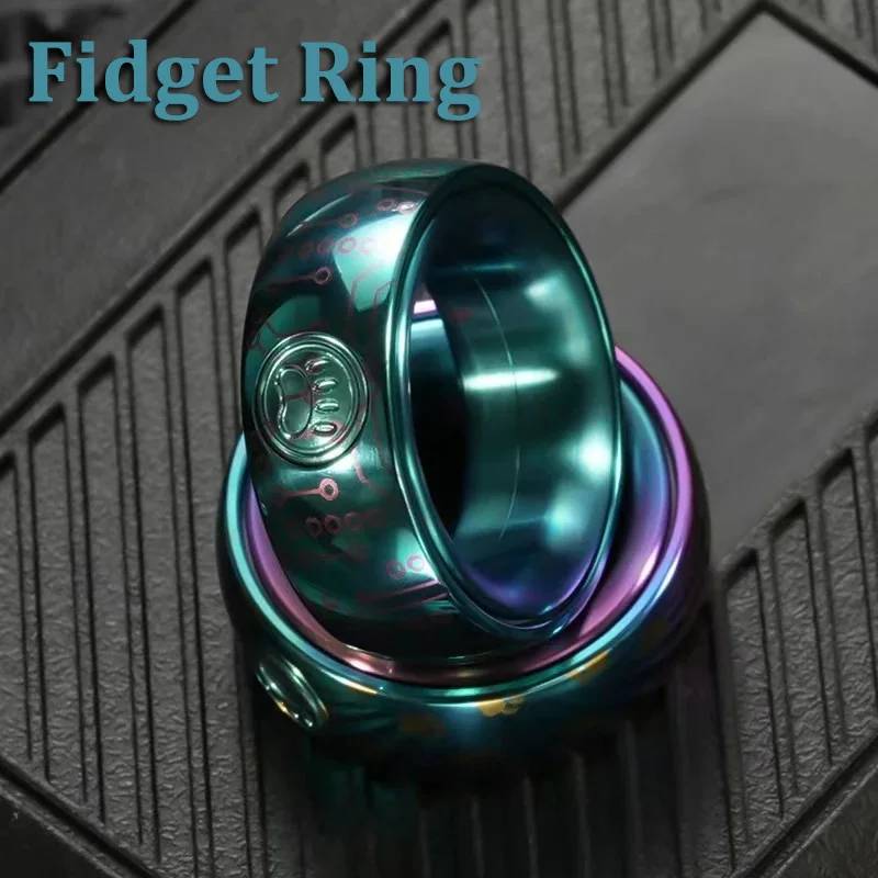 cat-god-edc-haptic-paragraph-fidget-ring-machinery-magnetic-ratchet-ring-fidget-spinner-push-slider-stress-relief-fidget-toys