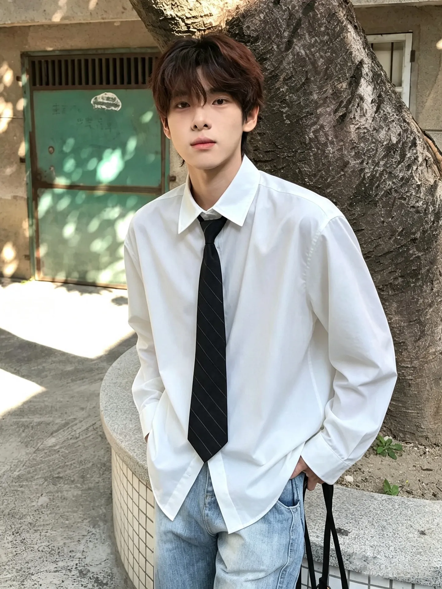Cleanfit Loose Men's Long Sleeve Shirt Pure Color Layering Casual Style Autumn Fashion Standard Fit Youth Popular Daily Wear
