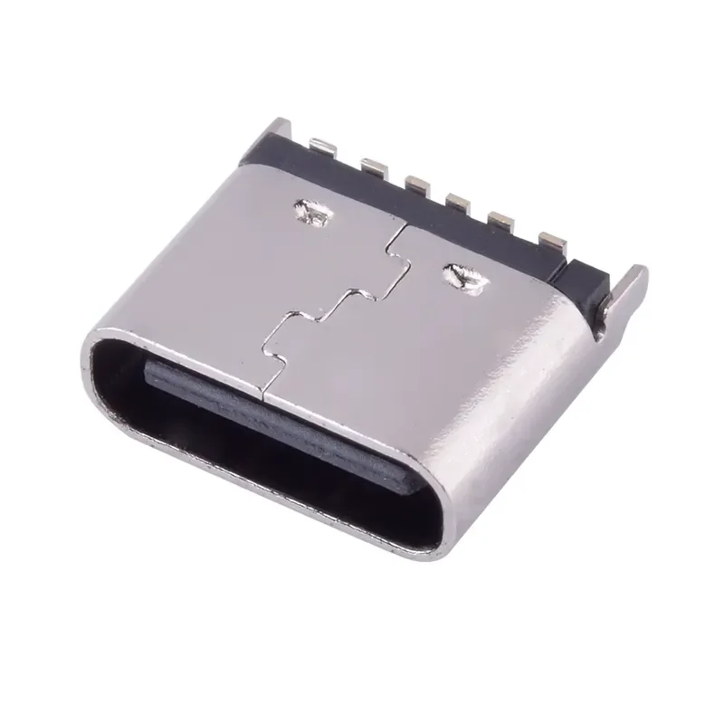 for 6P Type-C Female Connector Vertical  USB-C Charging Port 6.8mm Long Fast Charging  Socket  Headphones