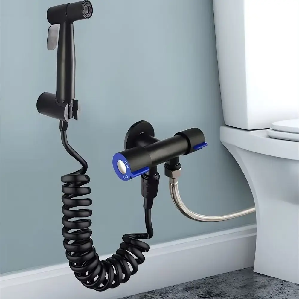 Pulverizador de bidê portátil de alta pressão, mangueira flexível ajustável, cabeças de pulverizador de vaso sanitário, fácil de instalar, sem vazamento