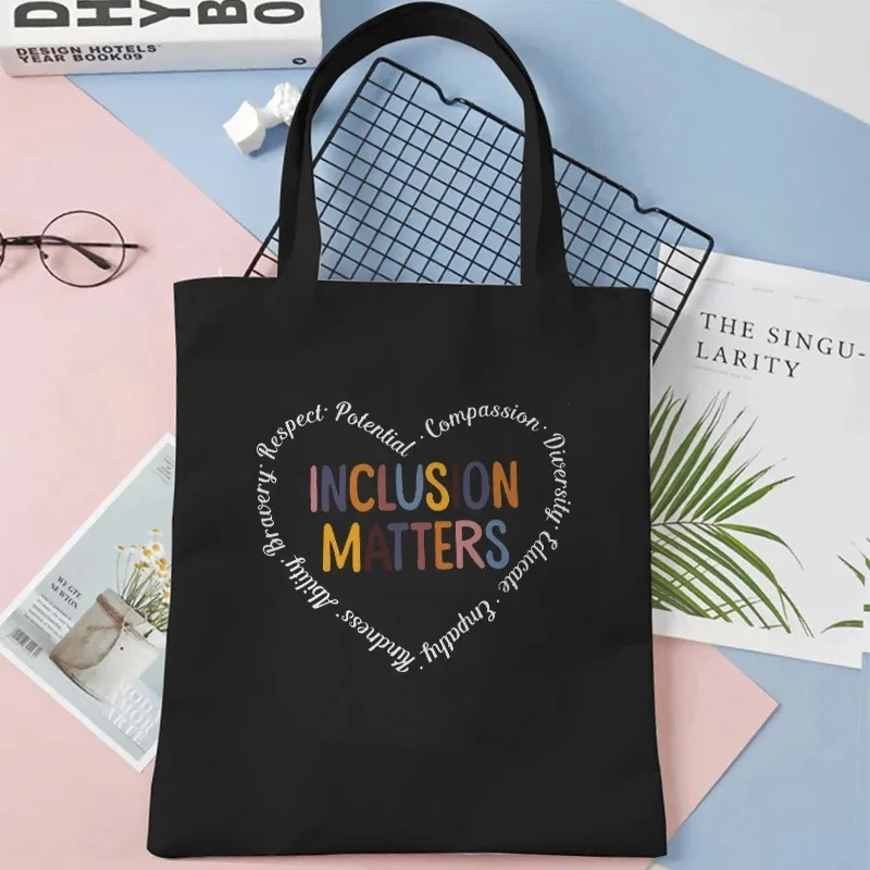 حقيبة كتف قماشية بنمط إنفينيتي على شكل قلب، حقيبة كتف عصرية، إكسسوار أنيق للتسوق للاستخدام اليومي