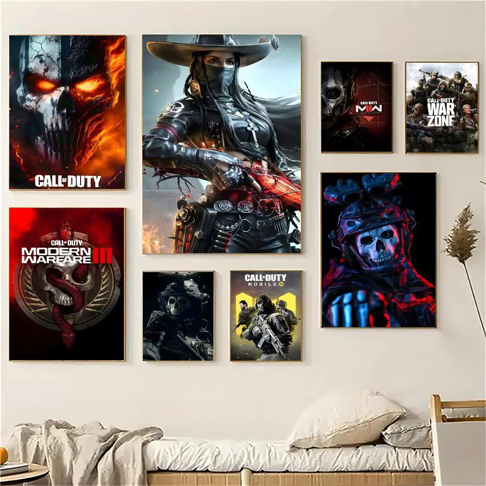Game C-Call Of Duty Modern War Poster Self-adhesive Decal Living Room Bedroom Party Bar Decor Moisture-proof Fade-resistant
