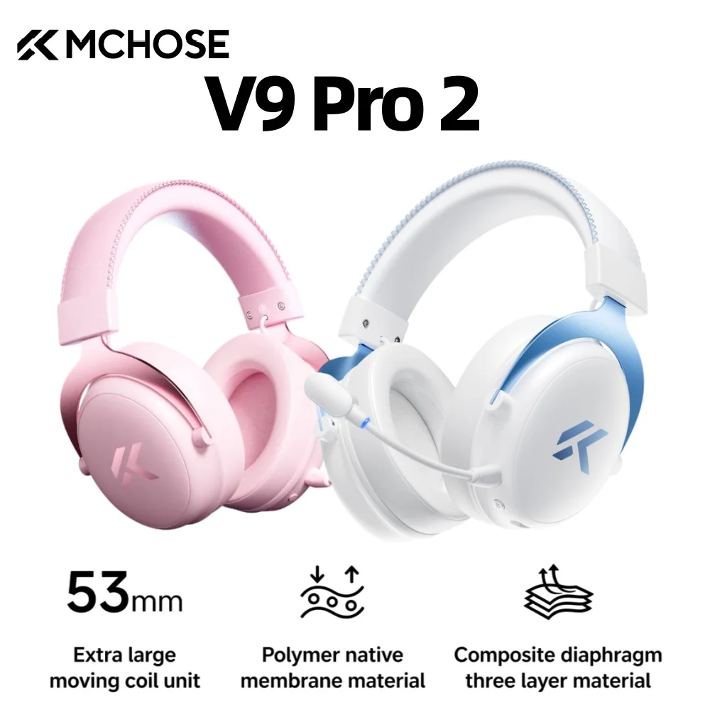 Noise MCHOSE V9 Pro 2 E-sports Wireless Gaming Headset 4-Mode THX Spatial Audio 53mm 2000mAh 360° Noise Cancelling Microphone V9 Pro - Aliexpress Deal