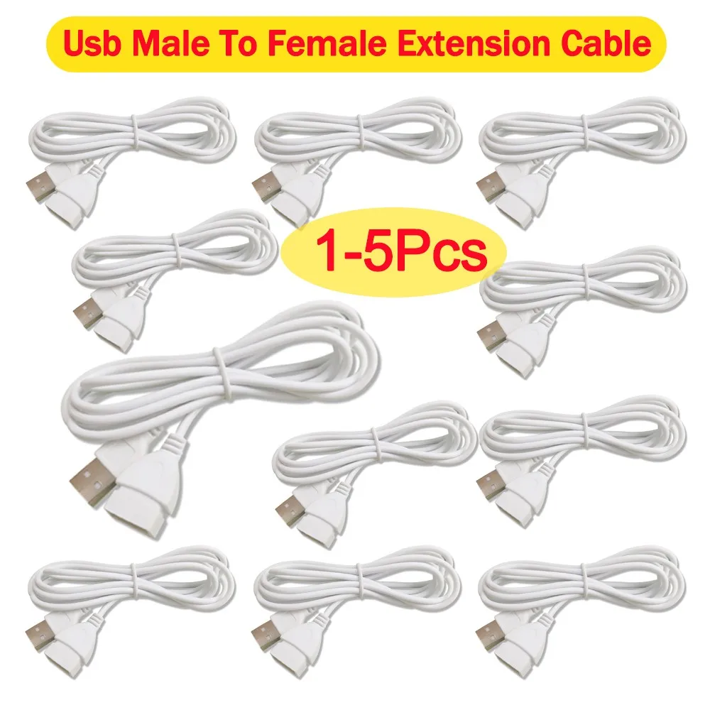 Beige White Data Line Wide Scope Of Application Spare Parts Extension Cord Usb Male To Female Usb Male To Female Extension Cable