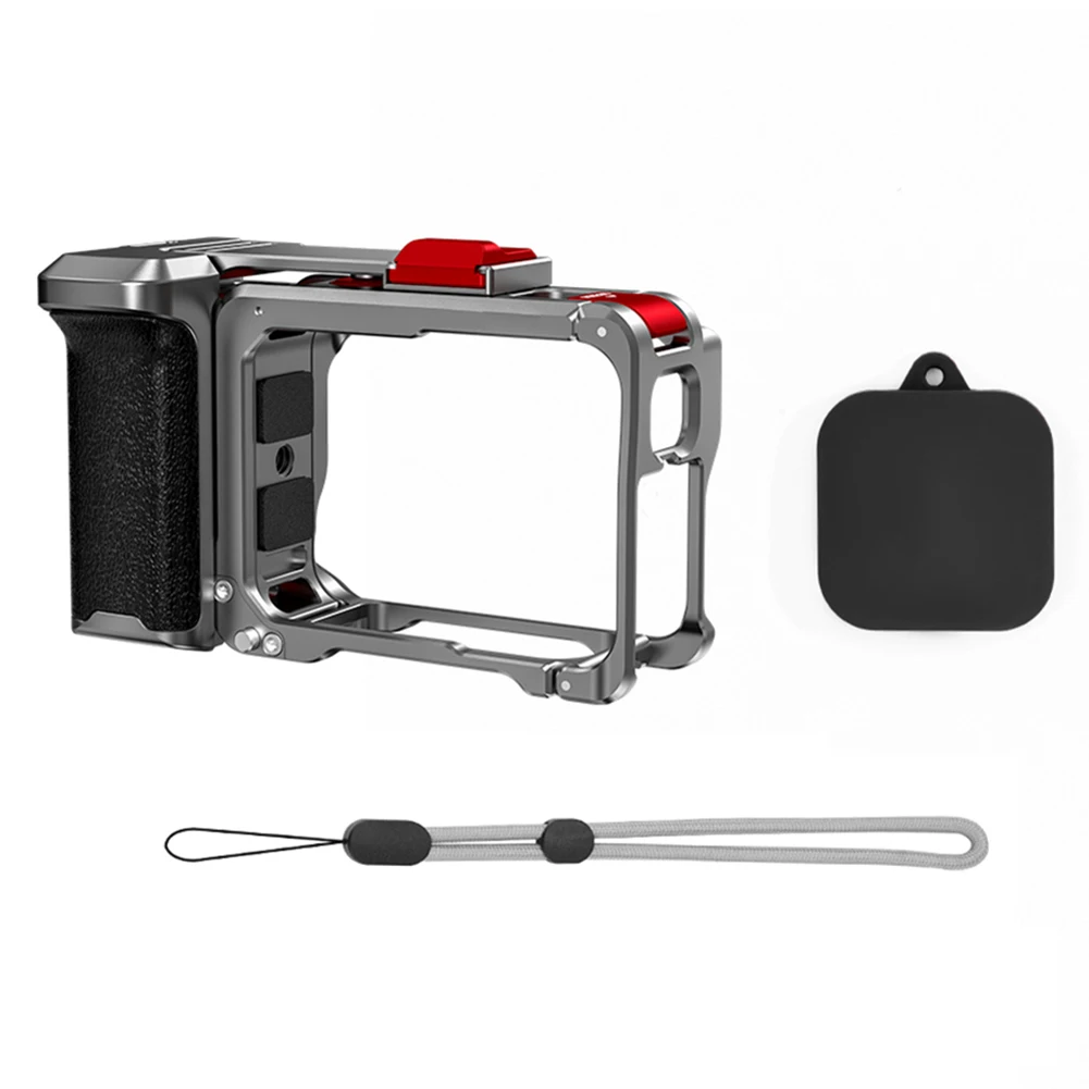 ل Insta360 Ace Pro/2 كاميرا معدنية قبضة جبل مع غطاء العدسة الإفراج السريع كاميرا قفص أرنب كاميرا قابلة للفصل توسيع الملحقات