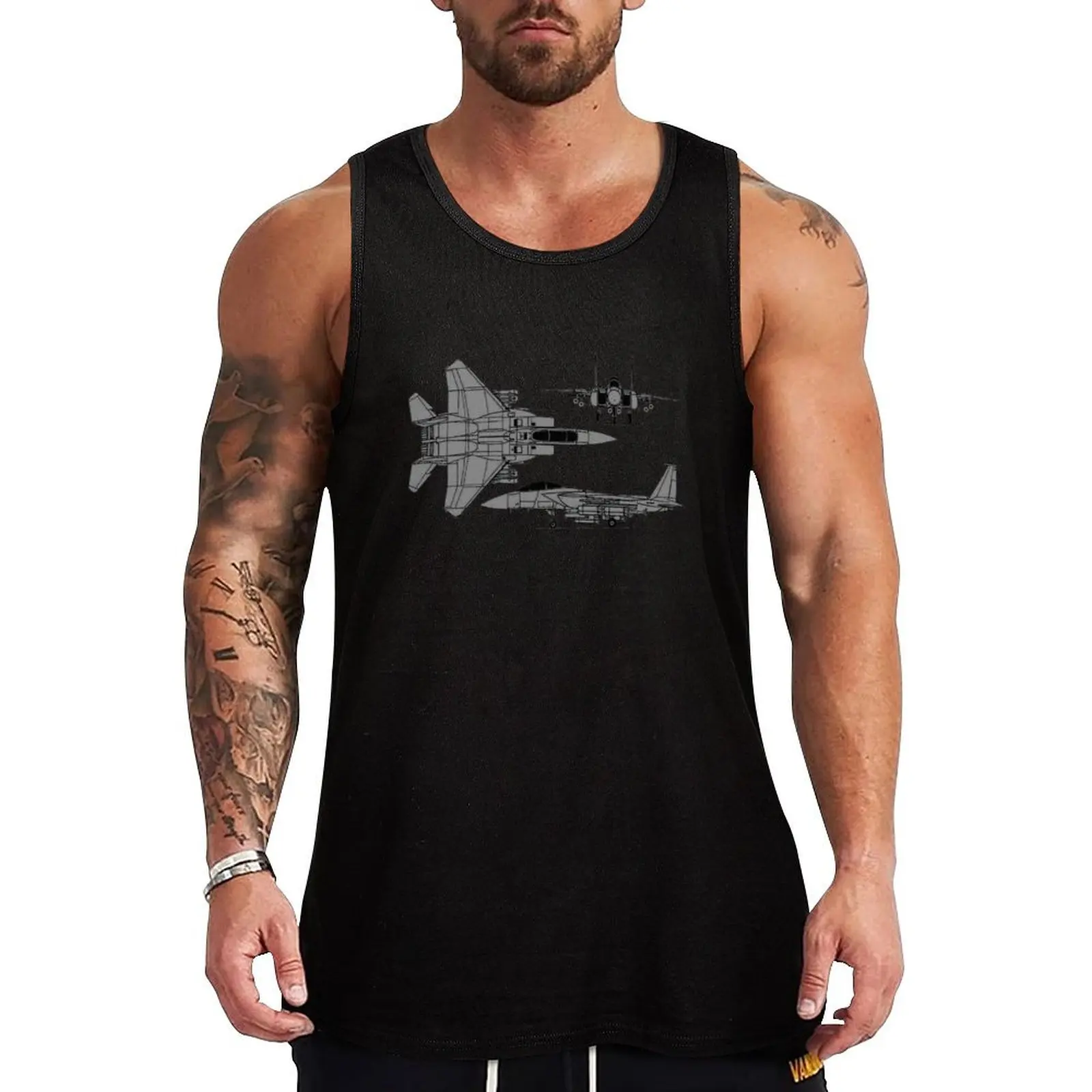 

F-15 Strike Eagle Tri-view Tank Top Work Gear Tank Top Utility Durable Sleeveless
