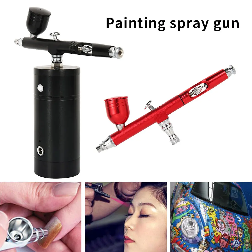 Inkjet Tool Mini Air Compressor Tool 0.3mm Handheld Mini Rechargeable Air Brush for Cake Decoration Nail Makeup Tattoo Art Car