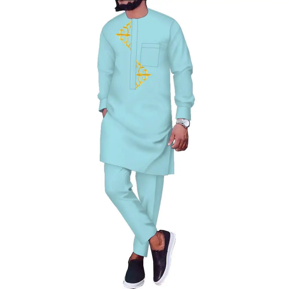 

New Casual Fashion African Ethnic Solid Color Men's Casual Suit Jacket + Pants Ropa Hombre Roupas Maculinas 반바지 Men Clothing