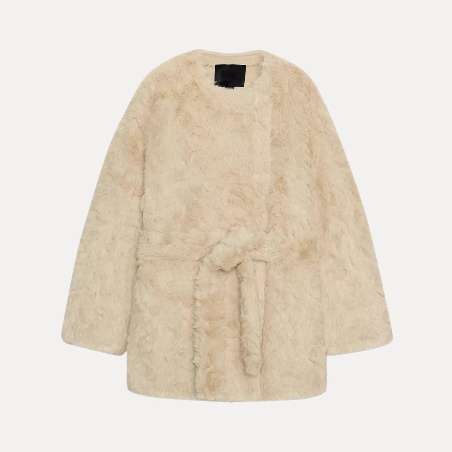 معطف Jaet ذو تأثير الفرو الاصطناعي من Faionable Ele للنساء للخريف طويل Sve متوسط الطول مادة أخرى للسيدات... #5