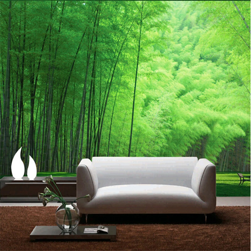 

Custom Rural scenery Bamboo forest Bamboo Wallpaper for living room bedroom decoration large murals 3D wall papers home decor