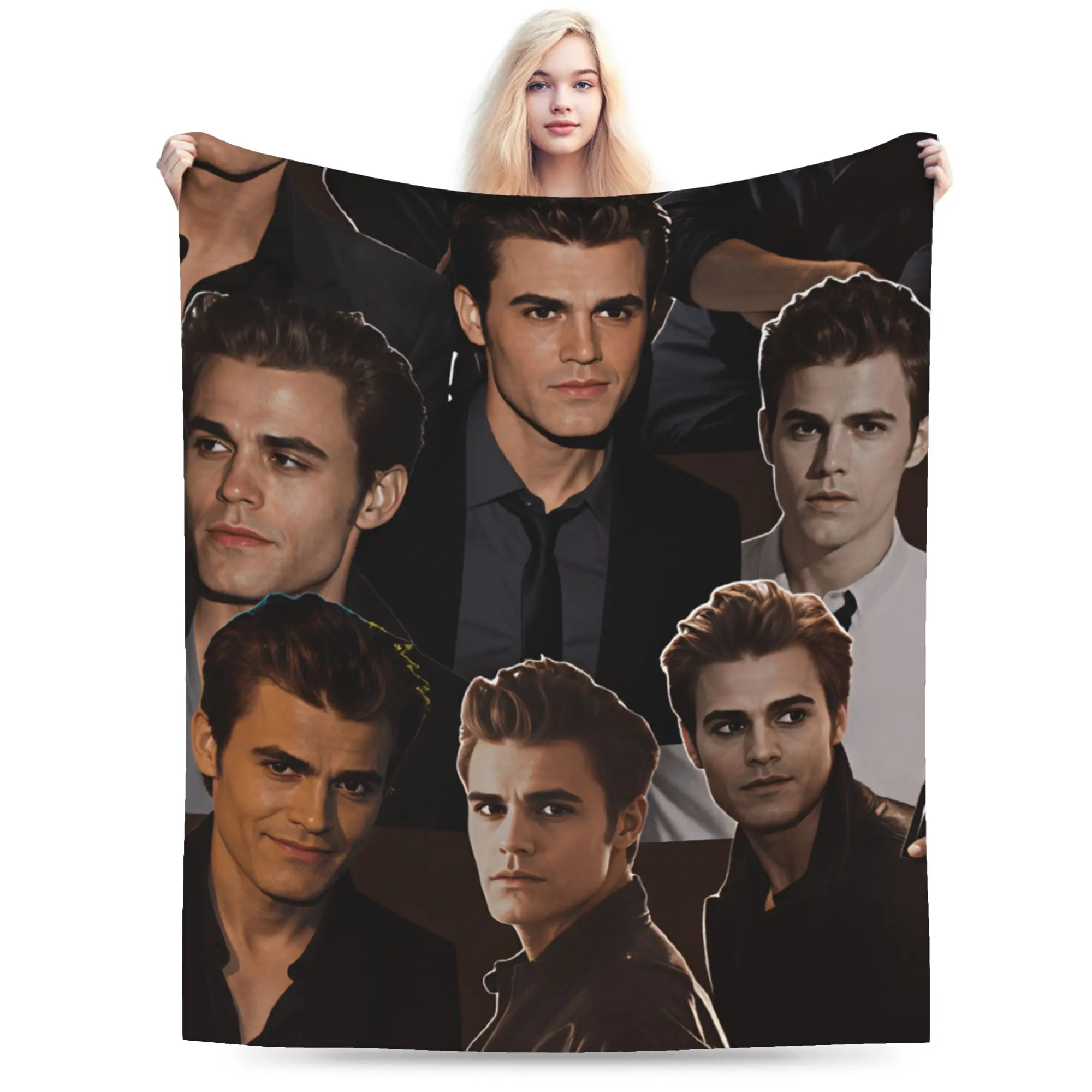 Stefan Salvatore Blanket Winter  Comfortable Throw Blanket For Girls Home Decor Flannel Bedspread Bed Cover