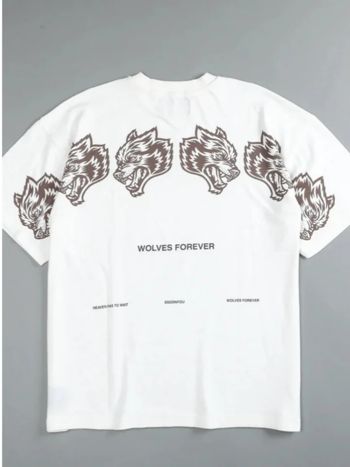 DARC SPORT Wolf Head Print Men's Women's T-Shirt