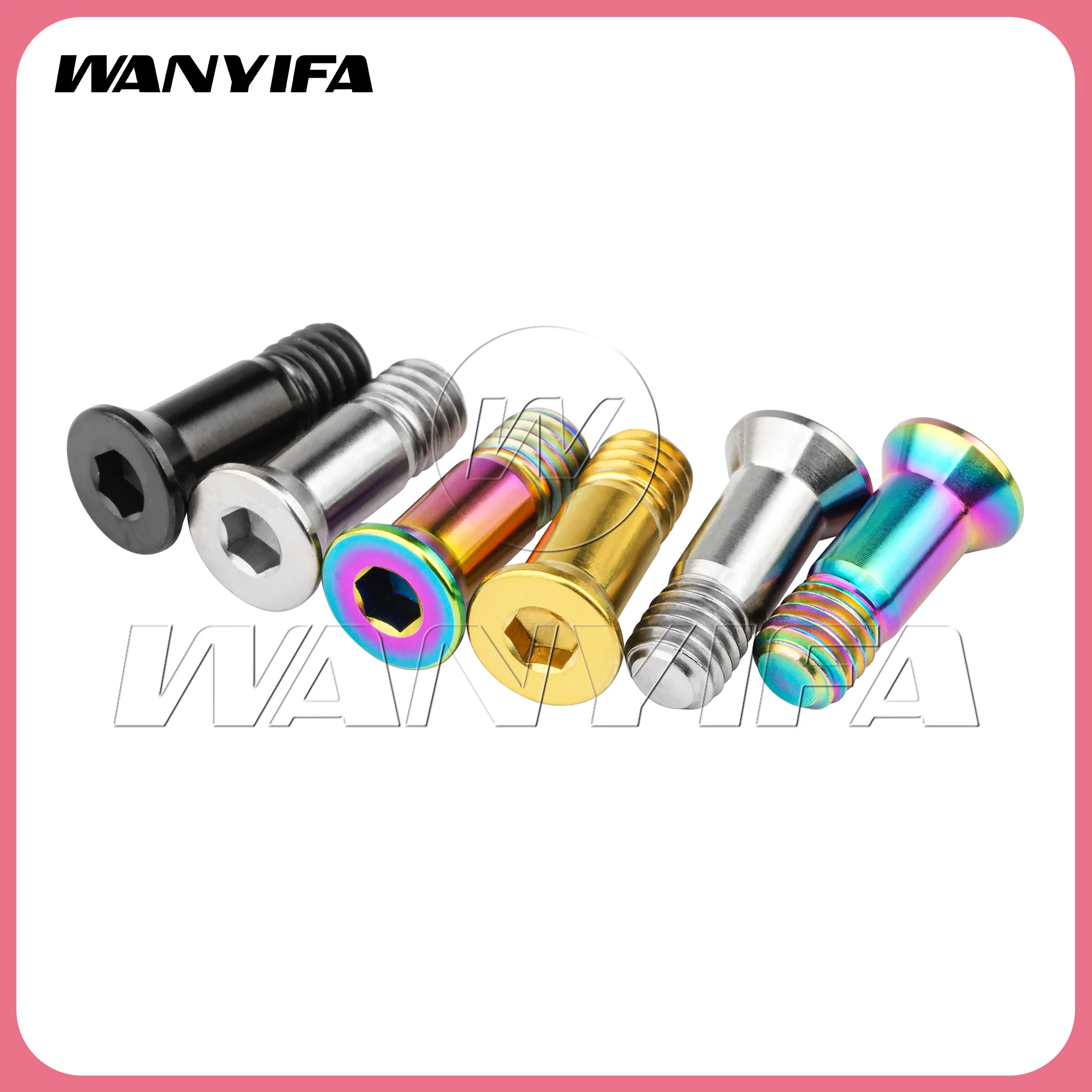 Wanyifa M5x14.5mm Titanium Bicycle Rear Derailleur Pulley Jockey Wheel Guide Bolts Derailleur Fixing Screw for MTB Road Bike