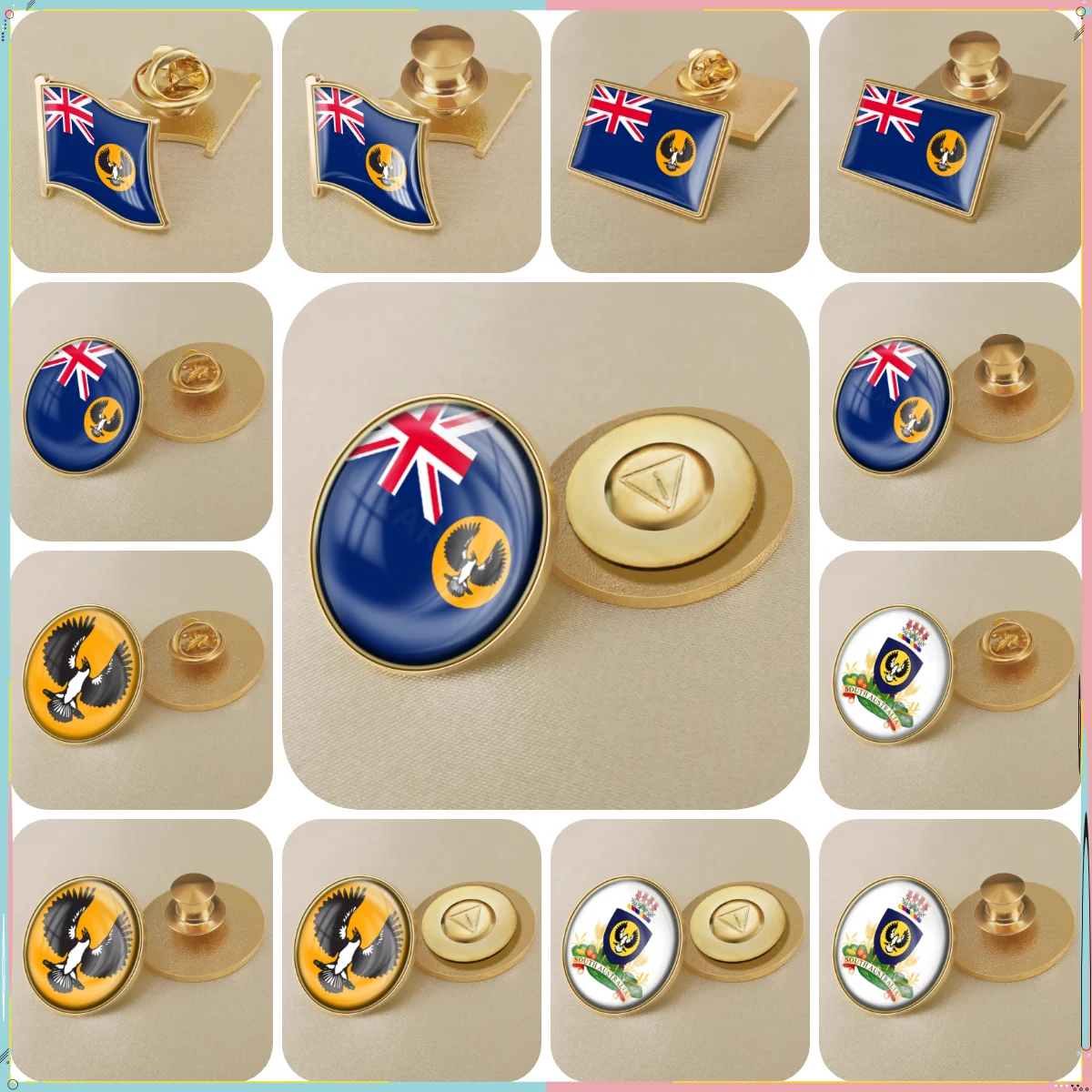 South Australia Flag National Emblem Brooch Badges Lapel Pins