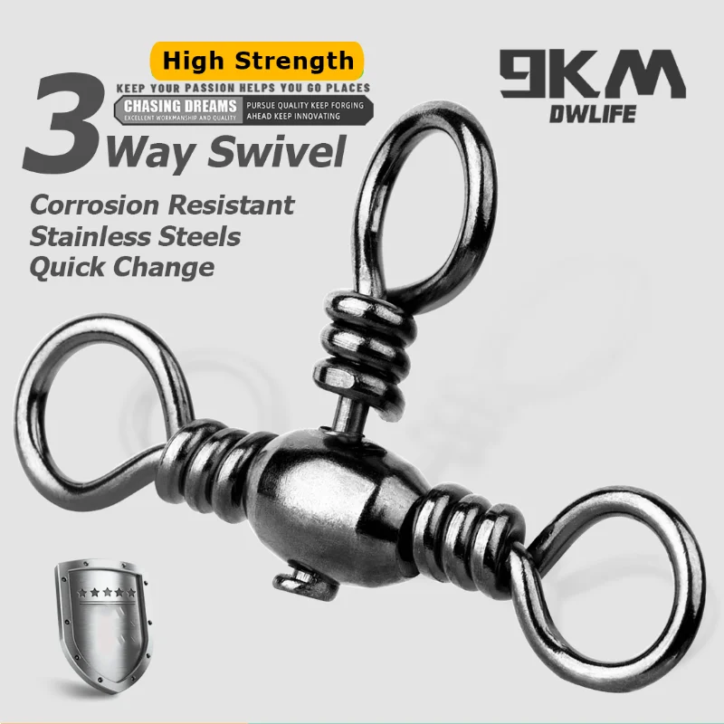 Krętliki 3-drożne 25 ~ 100 szt. Krętliki Sprzęt wędkarski Catfish Tackle Nierdzewny mosiądz Catfish Surf Rigs Saltwater Fishing Barrel Krętliki