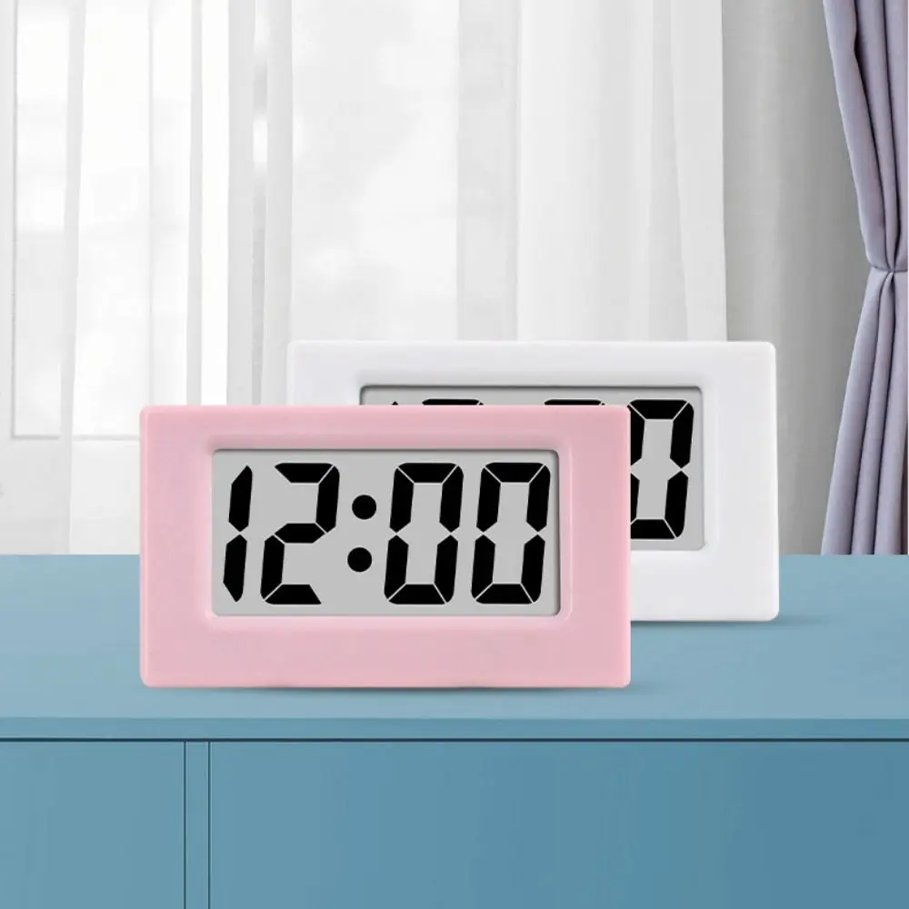 

Portable Simple LED Digital Clock Mute Cute Mini Triangle Clock Time Display Desk Electronic Clock Travel