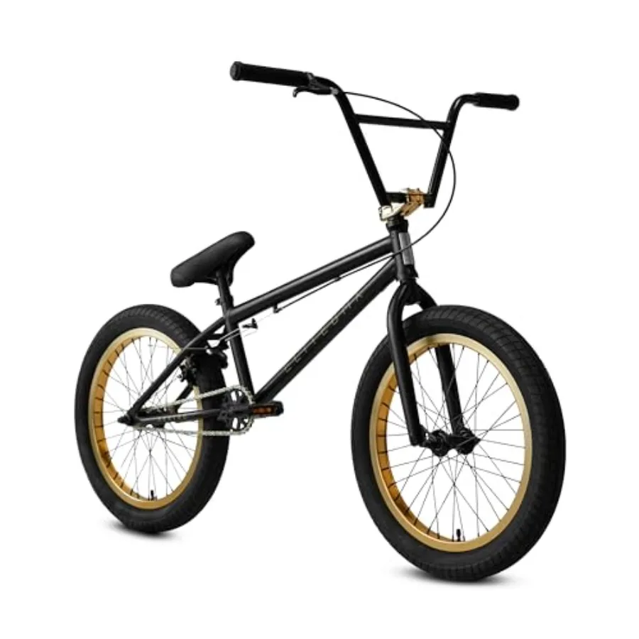 

Freestyle BMX bicycle for urban riding, chromoly steel frame, matte black finish, 3-piece crank for enhanced durability and per
