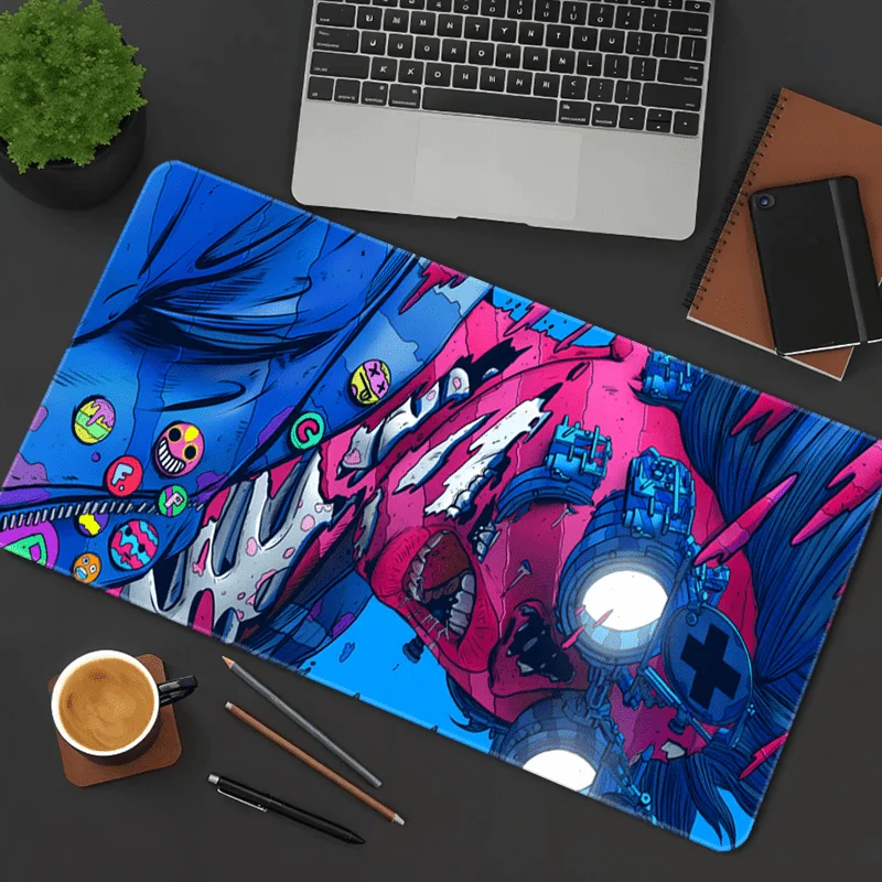 Destructive Sci-fi Themed Mouse Pad for Sci-fi Desktop Colorful Gaming Mat with Seamed Edges and Non-slip Rubber Base XXL Office