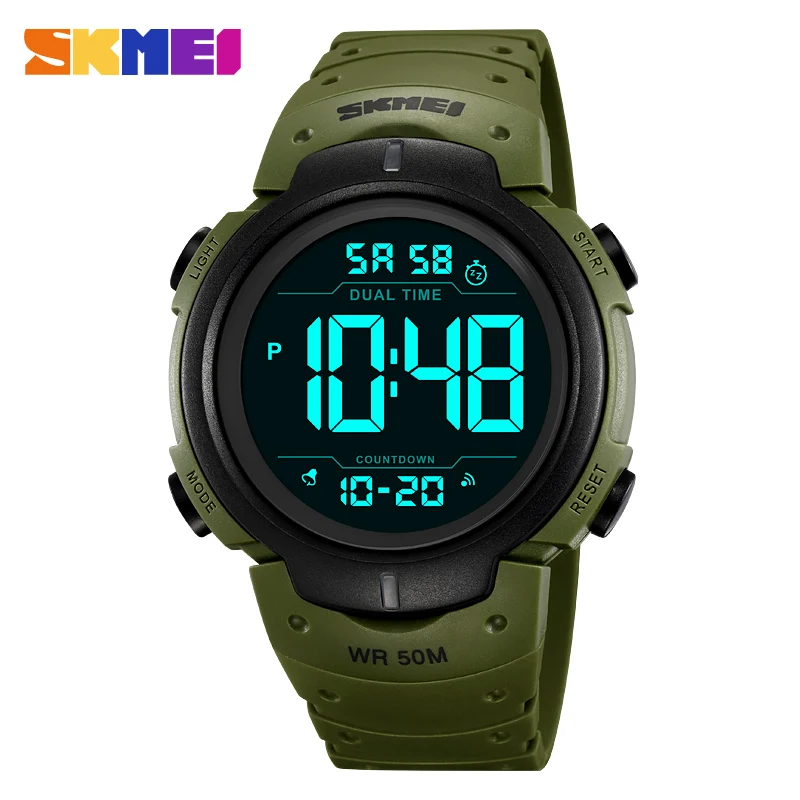 SKMEI Military Electronic Wristwatches Men Sports Digital Watches Big Dial Luminous Waterproof Clock Army Watch Orologi Digitali