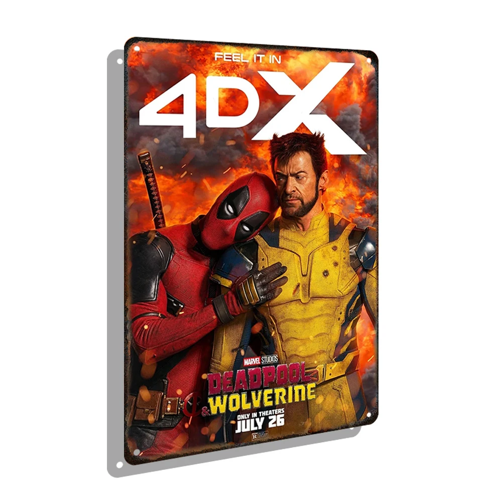 Marvel Movie Metal Poster Wolverine Deadpool Tin Sign Cinema Bar Cafe Home Decor compleanno regalo di natale