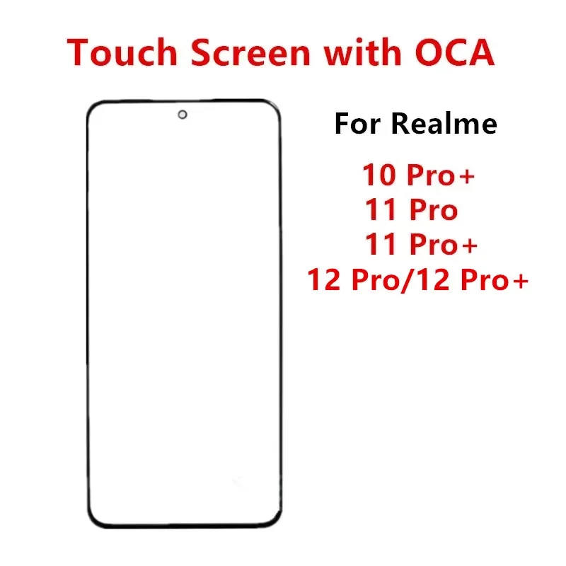 Touch Screen For Realme 12 10 11 Pro Plus Front Panel LCD Display Outer Glass Cover Lens Repair Replace Parts + OCA