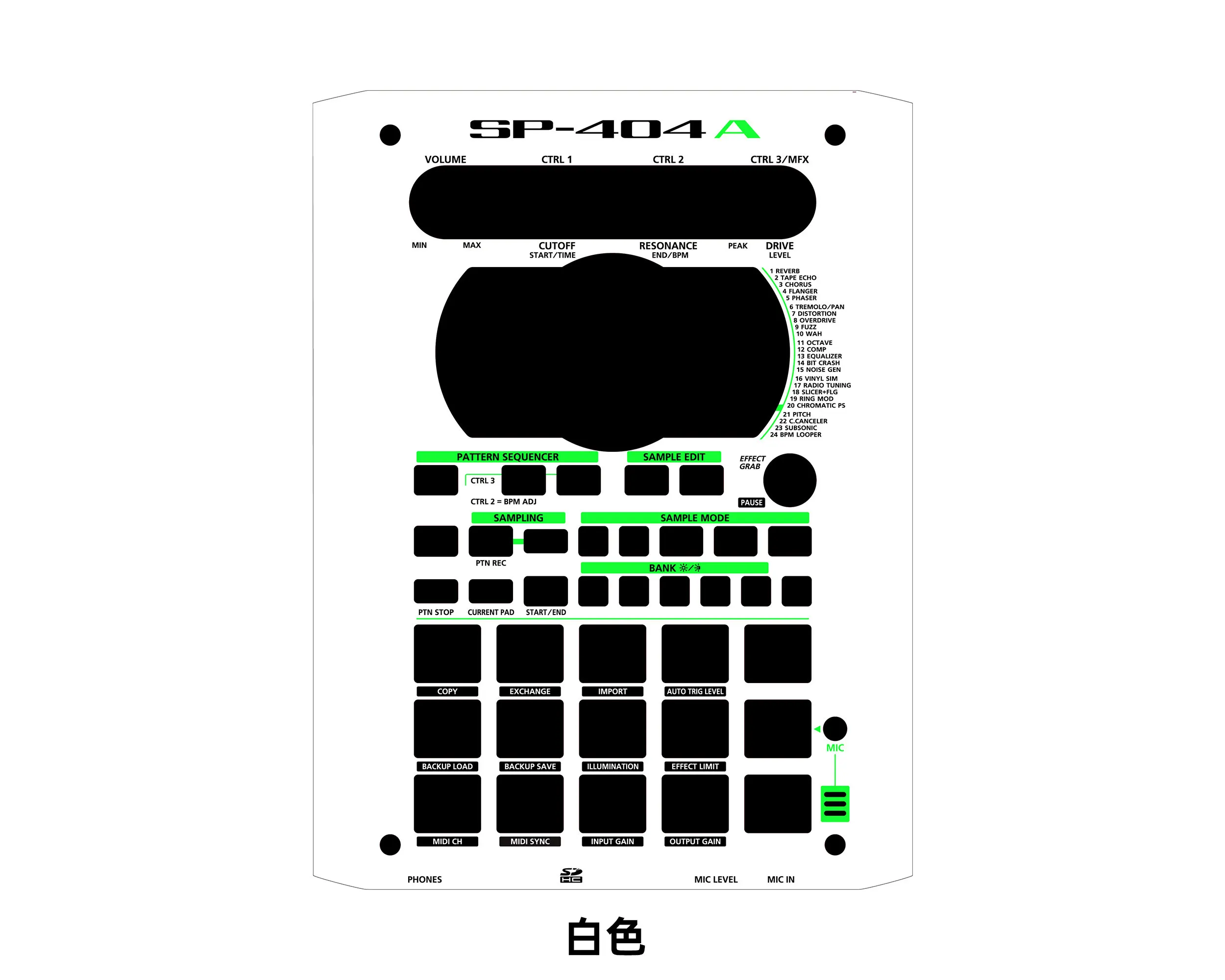 Roland SP-404A Sampler Silicone Skin Cover, Colorful Protective Decal Sticker, Customizable Design for Studio & Live