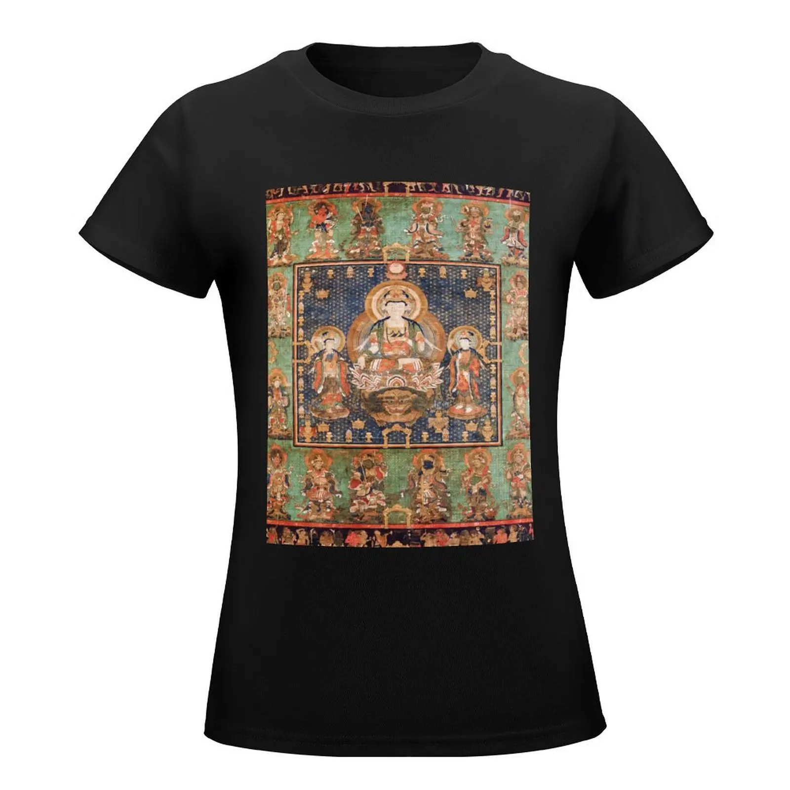 Mandala of the Bodhisattva Hannya (Prajnaparamita) T-Shirt oversized plus size tops white t-shirt dress for Women sexy