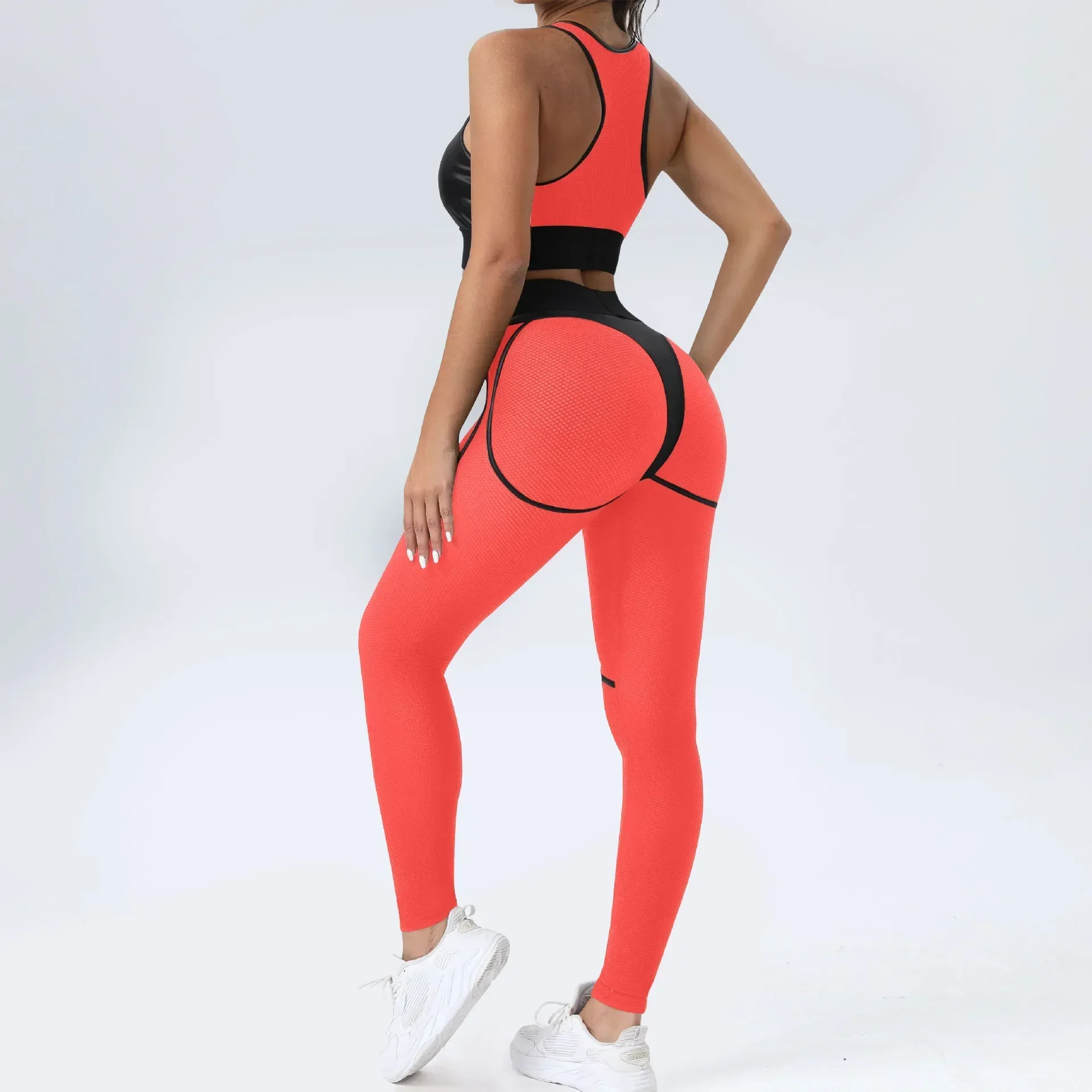 Gellmall Legging 3/4 Femme Push Up Dentelle Taille Haute - Yoga Fitness Jogging S-XL