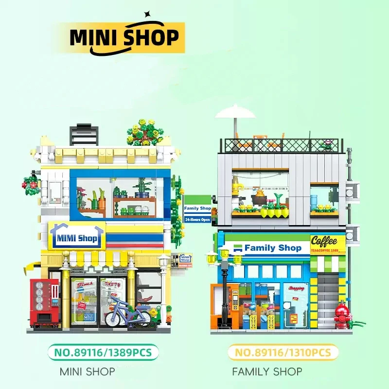 Creative Expert Modular Buildings Family Shop Mini Shop Architecture Model Building Blocks Brick Puzzle Toys for Christmas Gift