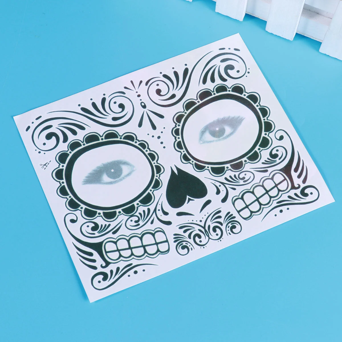 

2 Pcs Day Dead Tattoos Sticker Temporary Make up Waterproof Work