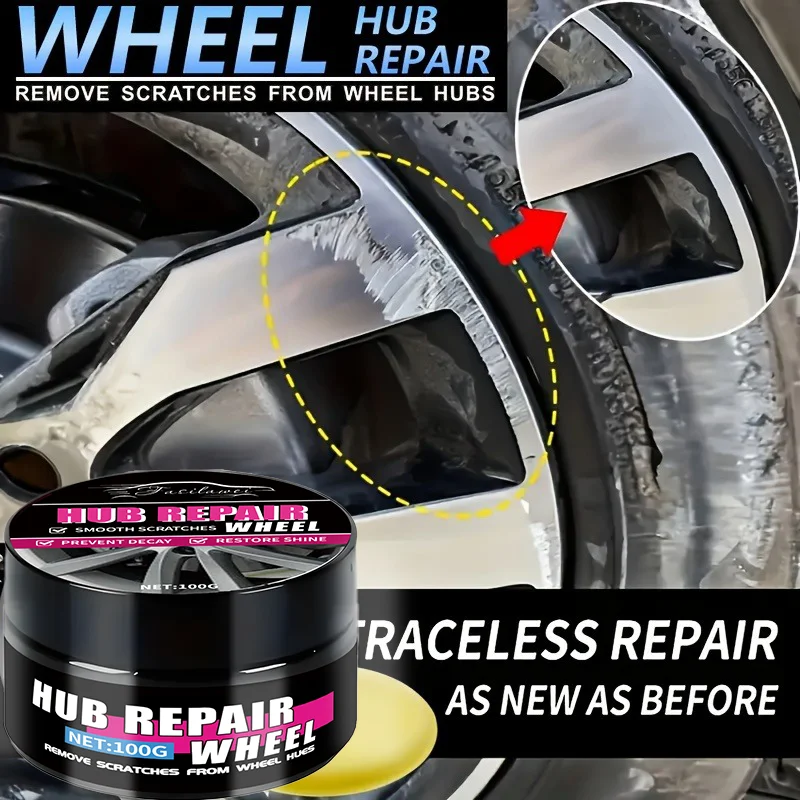 Wheel Hub Repair Kit - Scratch & Wear Removal, Fade Restoration Polishing Paste for Car Maintenance