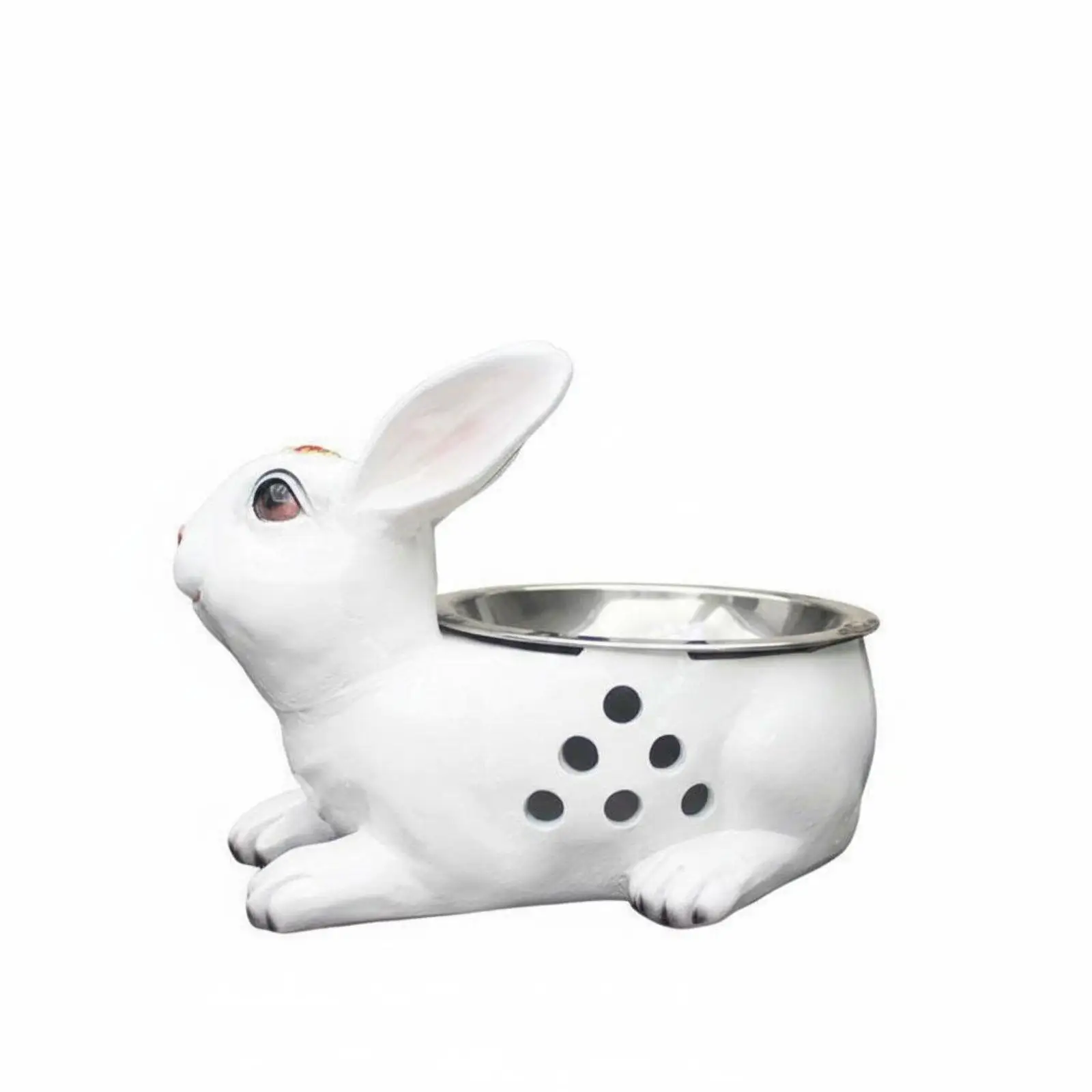 Hand Painted Rabbit Serveware Bowl for Hot Pot Appetizer with Burner Compartment