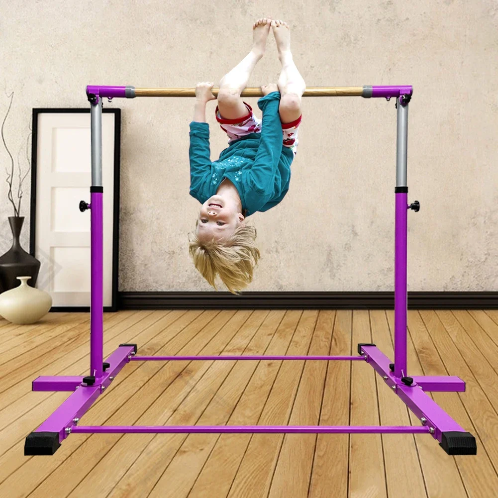 

Gymnastics Bar for Kids Height Adjustable Horizontal Kip Bar Folding Gymnastics Junior Training Bar