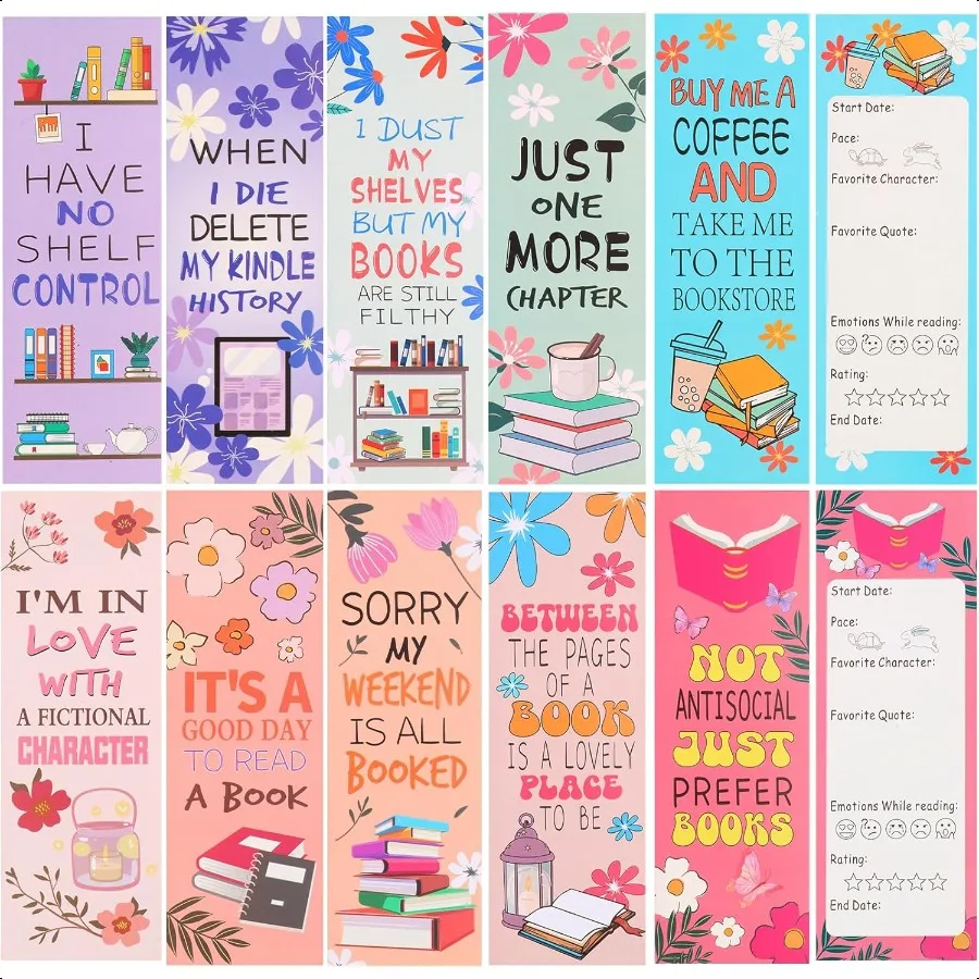 

100 Pcs Book Lovers Bookmarks DoubleSided Bookmark Page Markers Book Markers Set for Reading Bookmarks Gift for Women