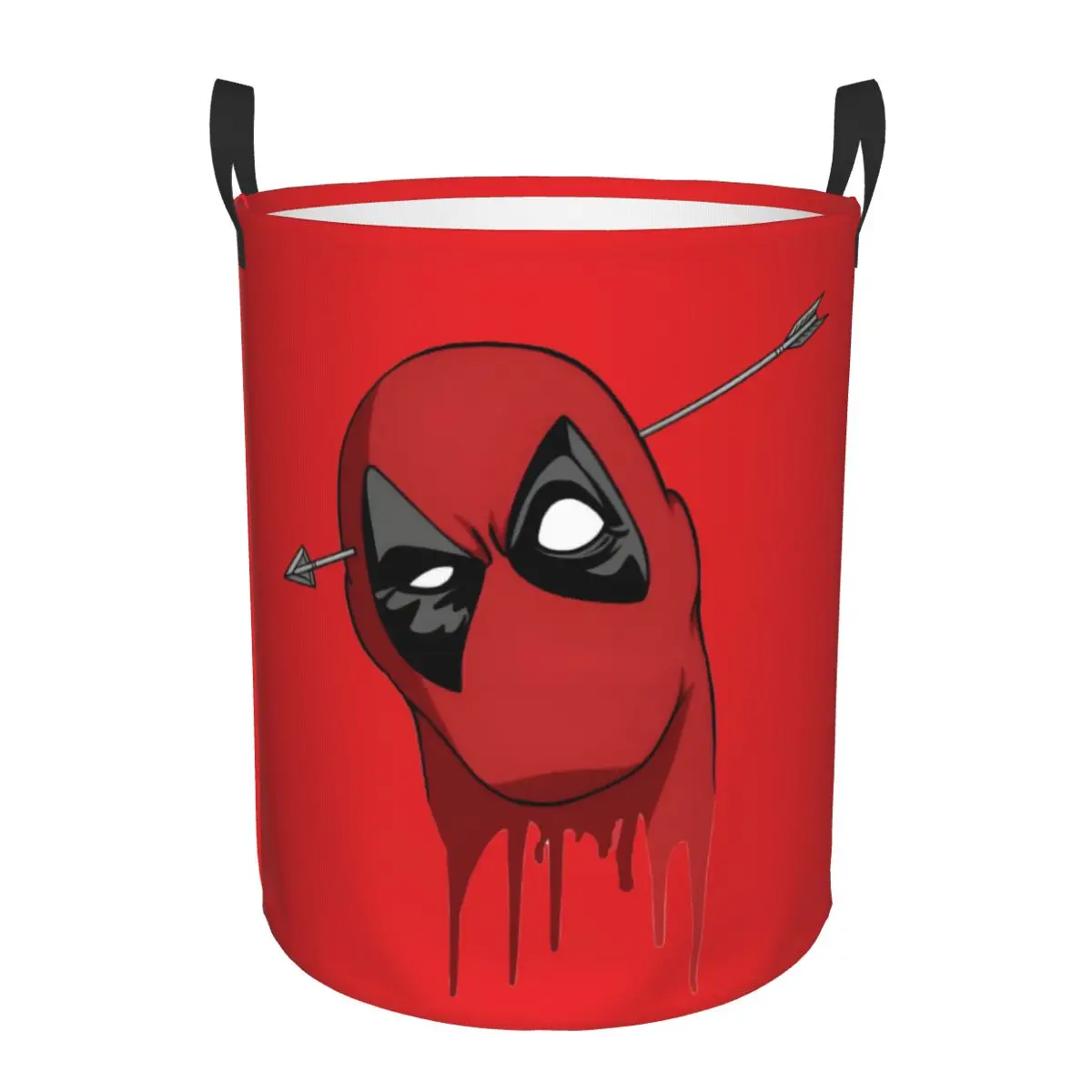 

Custom Deadpool Laundry Basket Foldable Superhuman Clothes Hamper for Baby Kids Toys Storage Bag