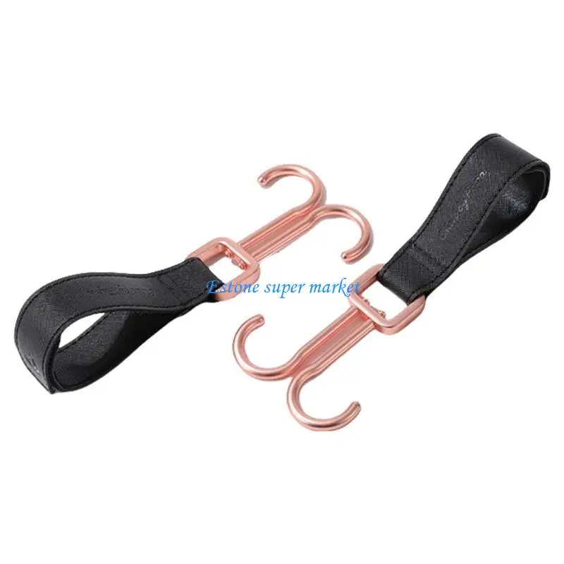 

090B 2Pcs Zinc Alloy Hanger Clips Multipurpose Baby Strollers Accessory Cart Hook