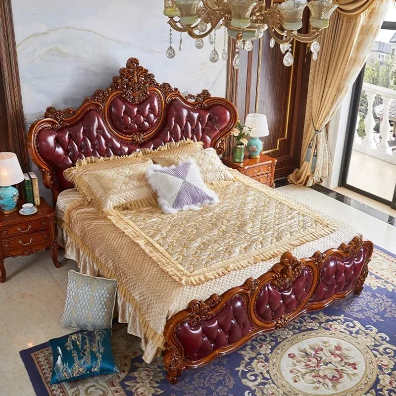 Luxury Modern Bed Wooden Full Girls Floating Design Sun Space Saving Queen Double Sleeping Bed Princess Cama Salon Furniture